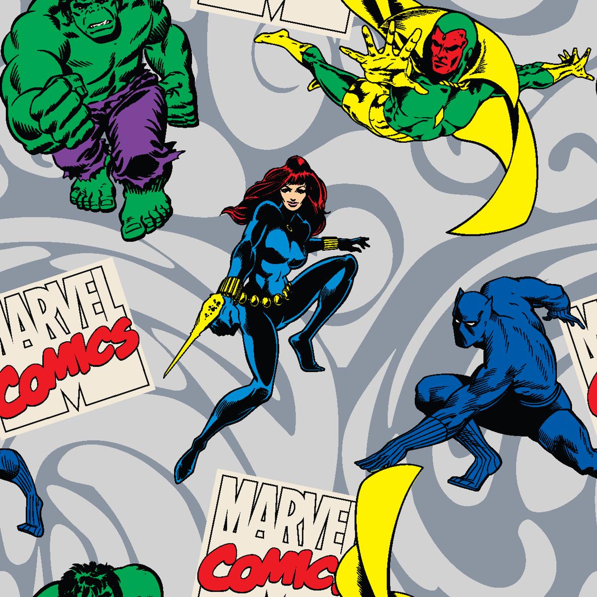 Marvel Avenger Hero Swirl Fabric