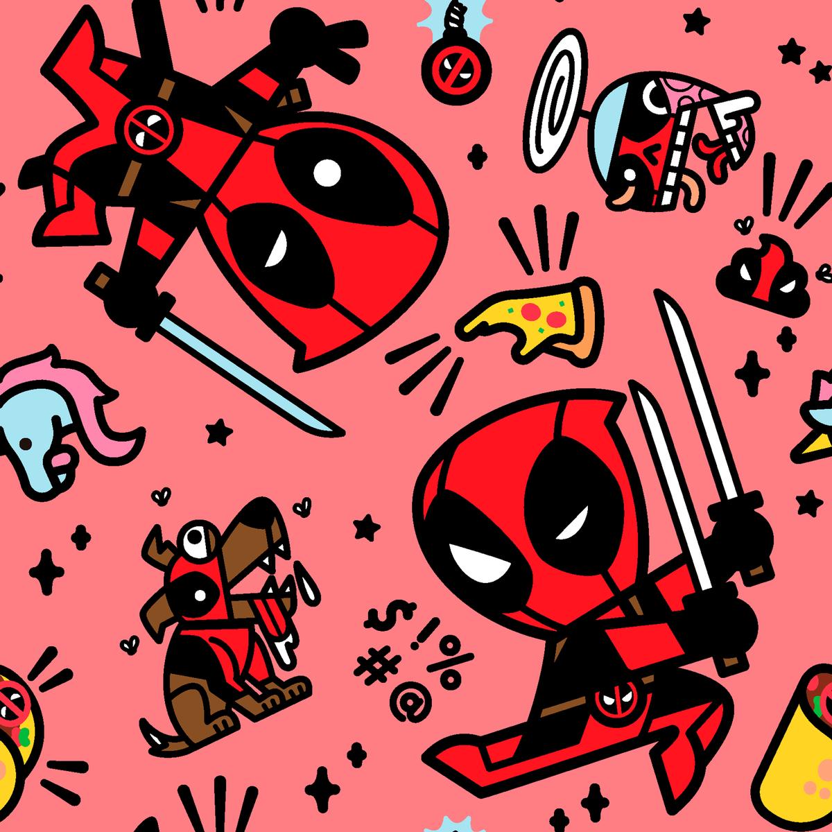 Marvel Deadpool and Dogpool Toss Fabric