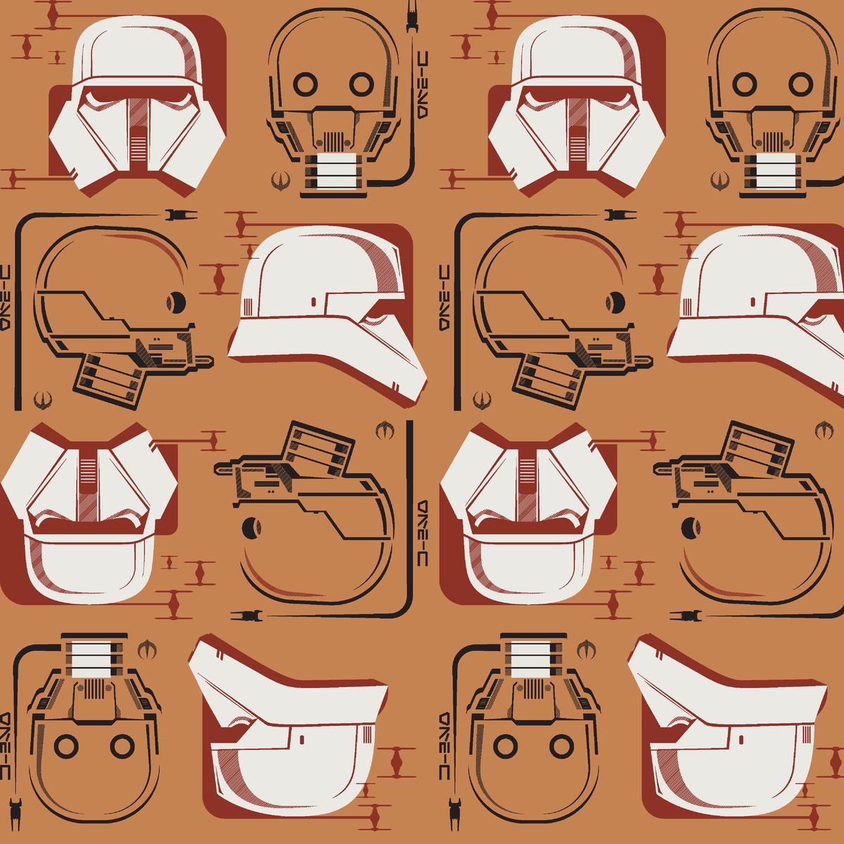 STAR WARS Andor Droids and Troopers on Tan Fabric