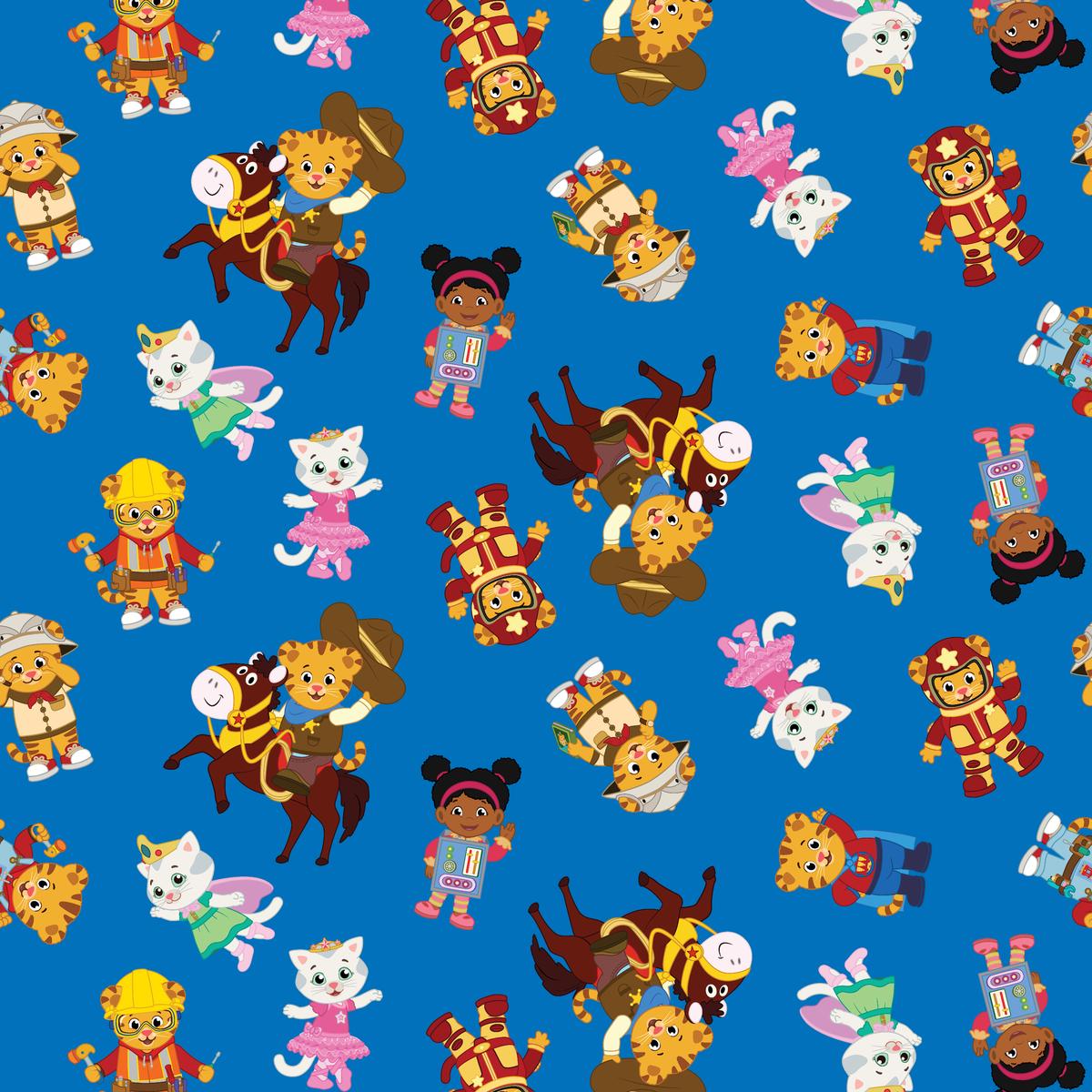 Daniel Tiger Dress-Up Party on Blue Fabric