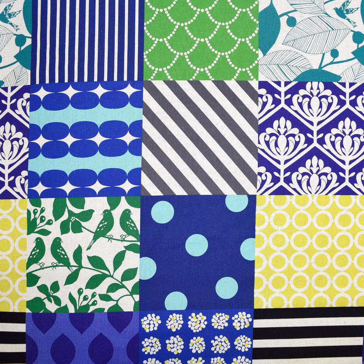echino Piece Cotton Linen Canvas - Blue EKX-98160-62