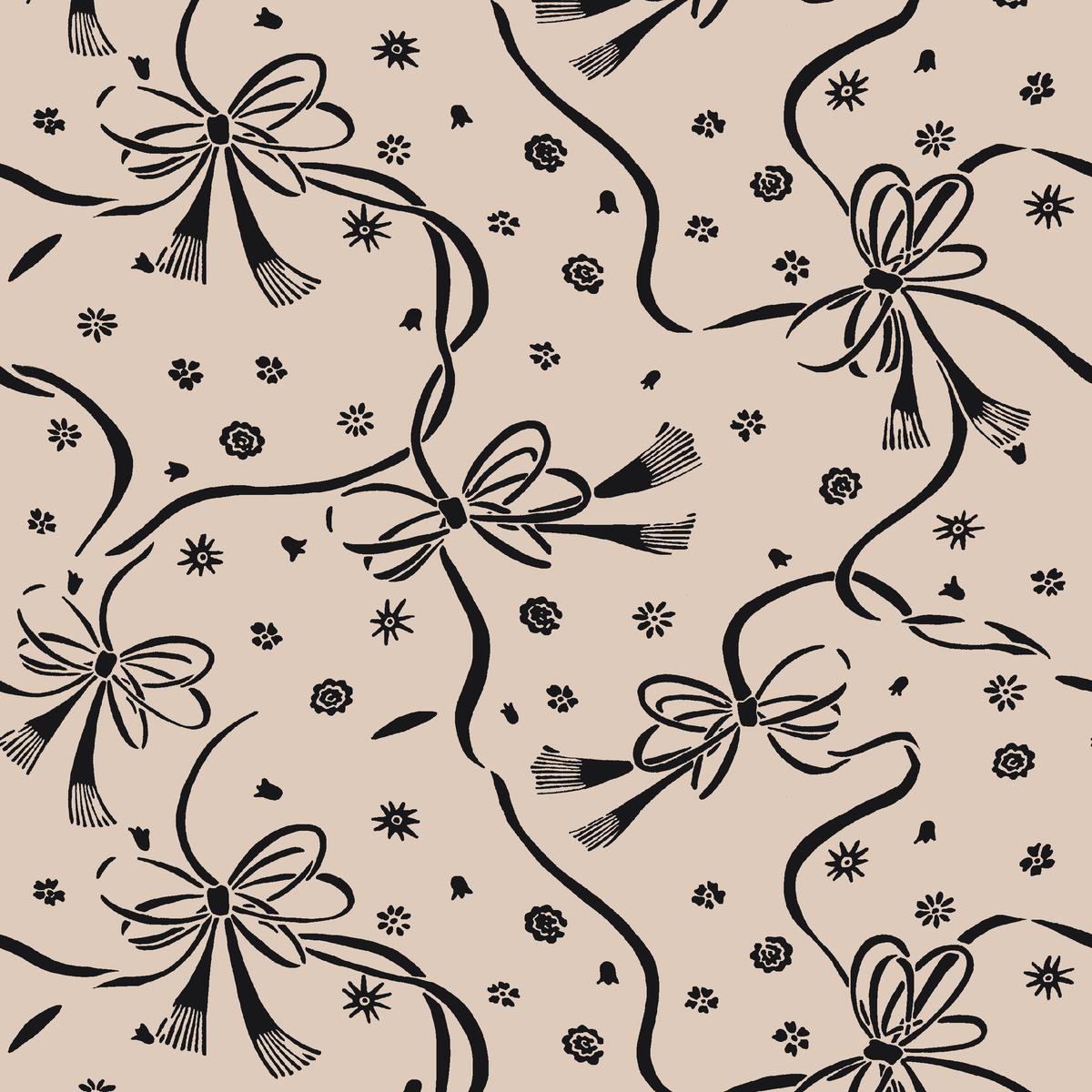 Festive Bow in Ink Fabric