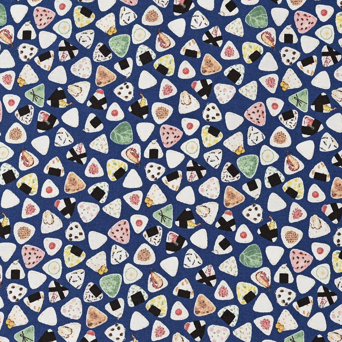 Mini Onigiri Rice Ball Cotton Sheeting - Navy YPA-59040-1