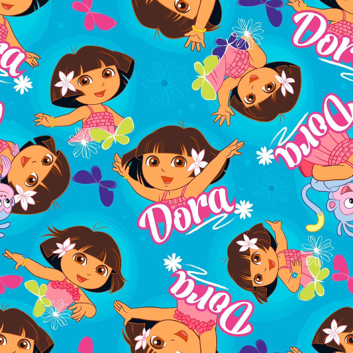 Nickelodeon Dora The Explorer Butterfly Garden Fabric