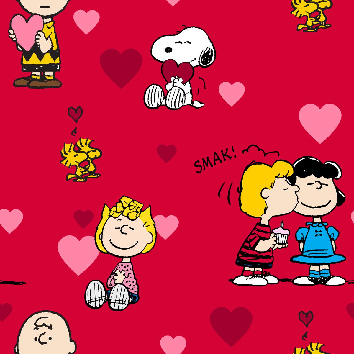 Peanuts Charlie Brown & Friends Smooches Fabric