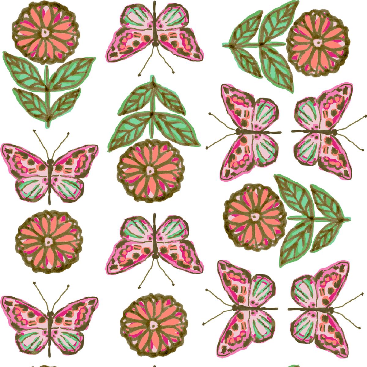 Susan Winget - Garden Flutter - Pink Butterfly Bloom Fabric