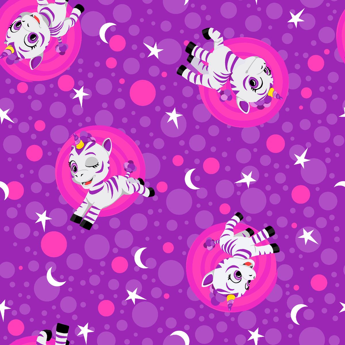 Zoonicorn Promi Dots on Purple Fabric
