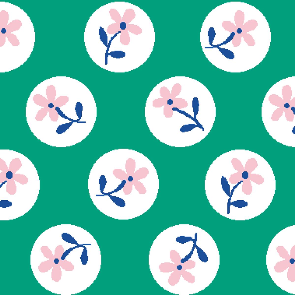 Circle Sprouts, Green Fabric