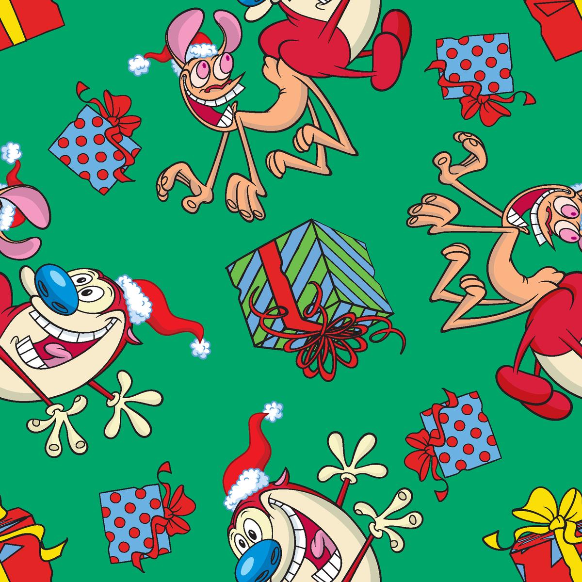 Paramount Ren & Stimpy Holiday Smiles Fabric
