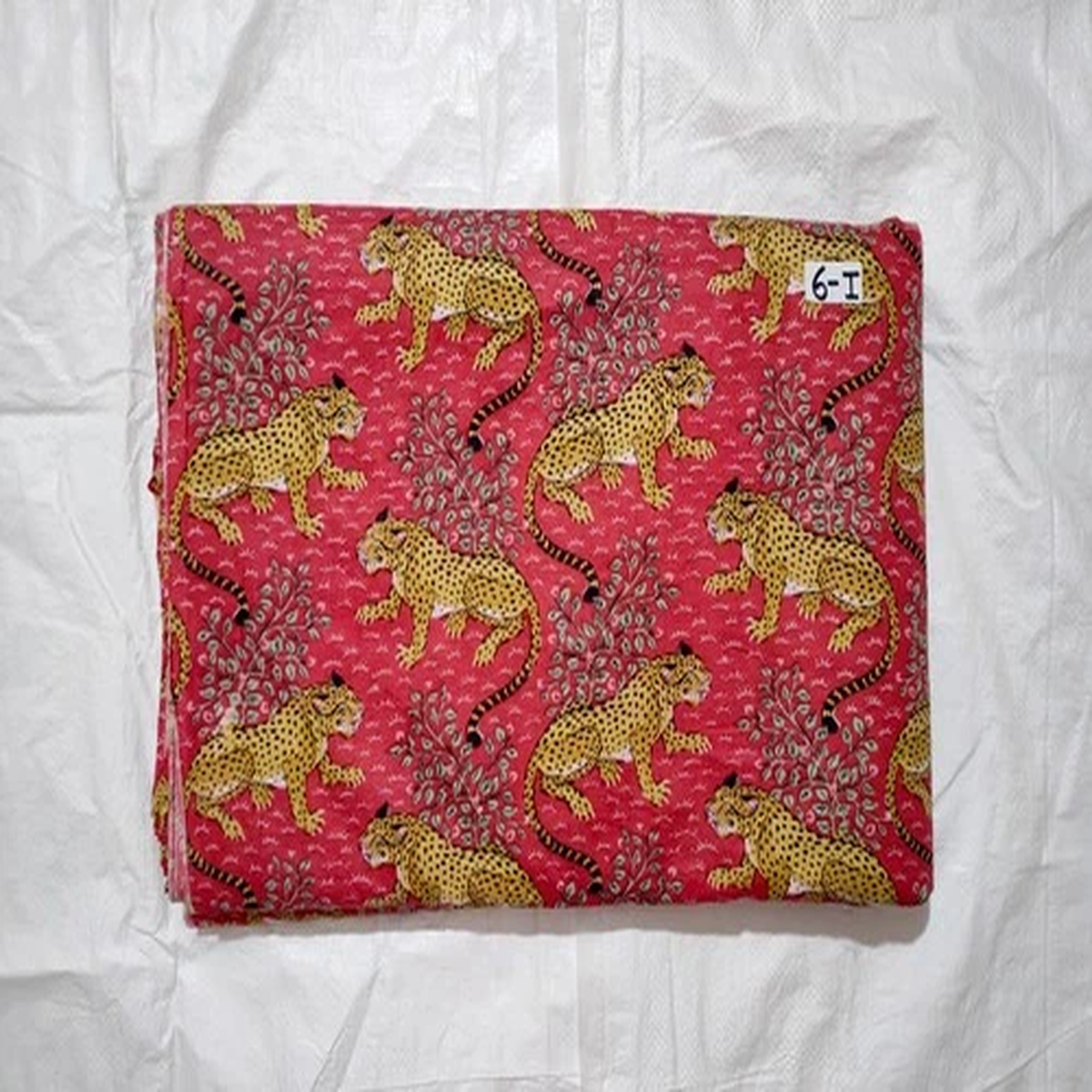 RED Tiger Print Indian Cotton Fabric Dressmaking Sewing Running Fabric 10 Yards