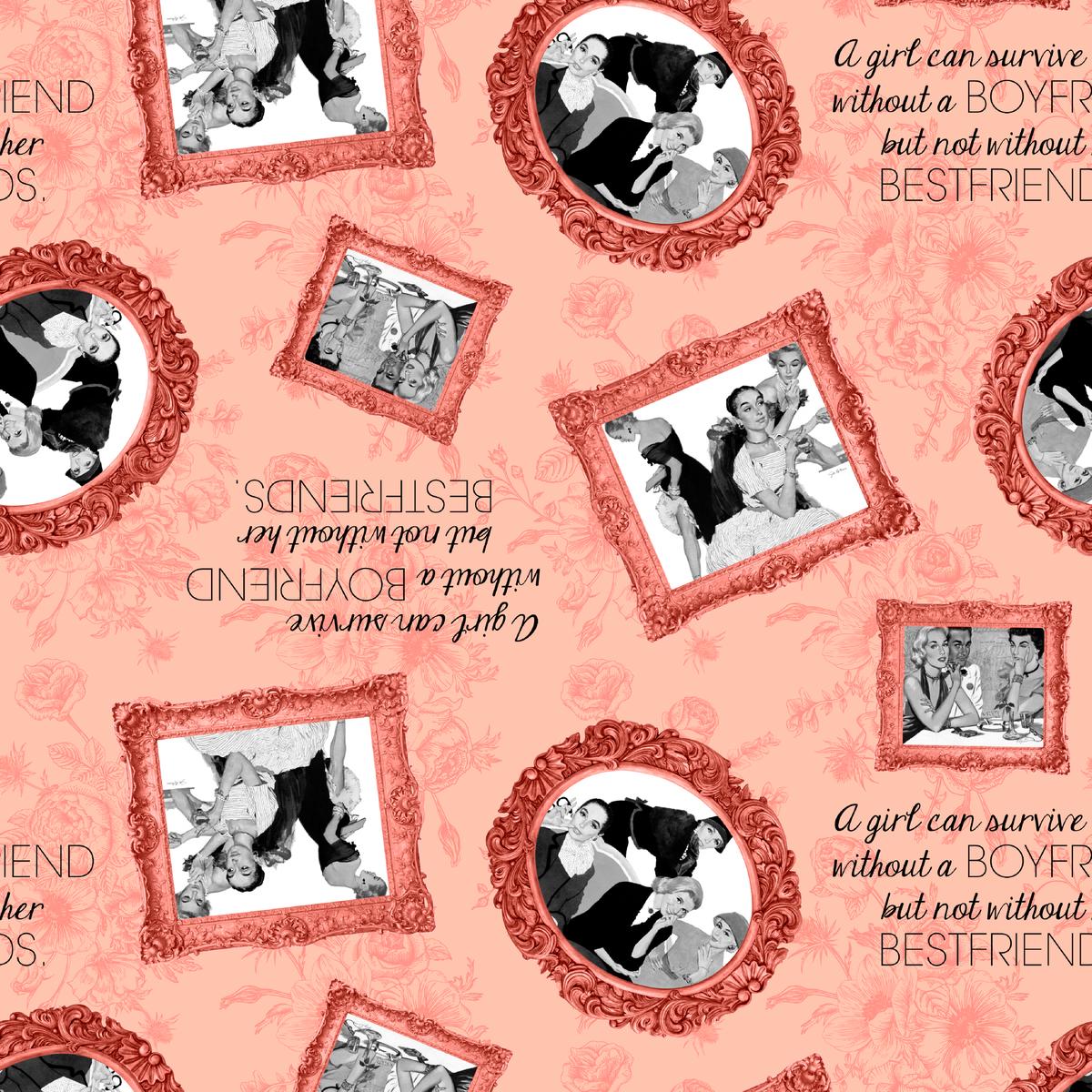Saturday Evening Post - Friendship Frames - Peach Floral Fabric