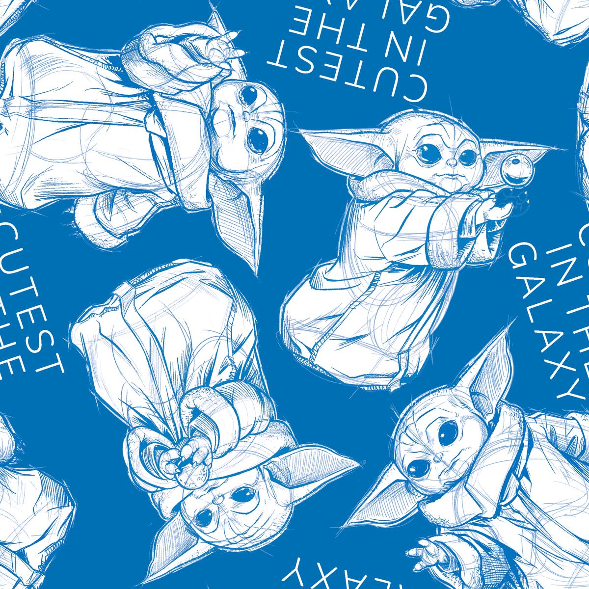 STAR WARS Cutest in the Galaxy on Blue Fabric