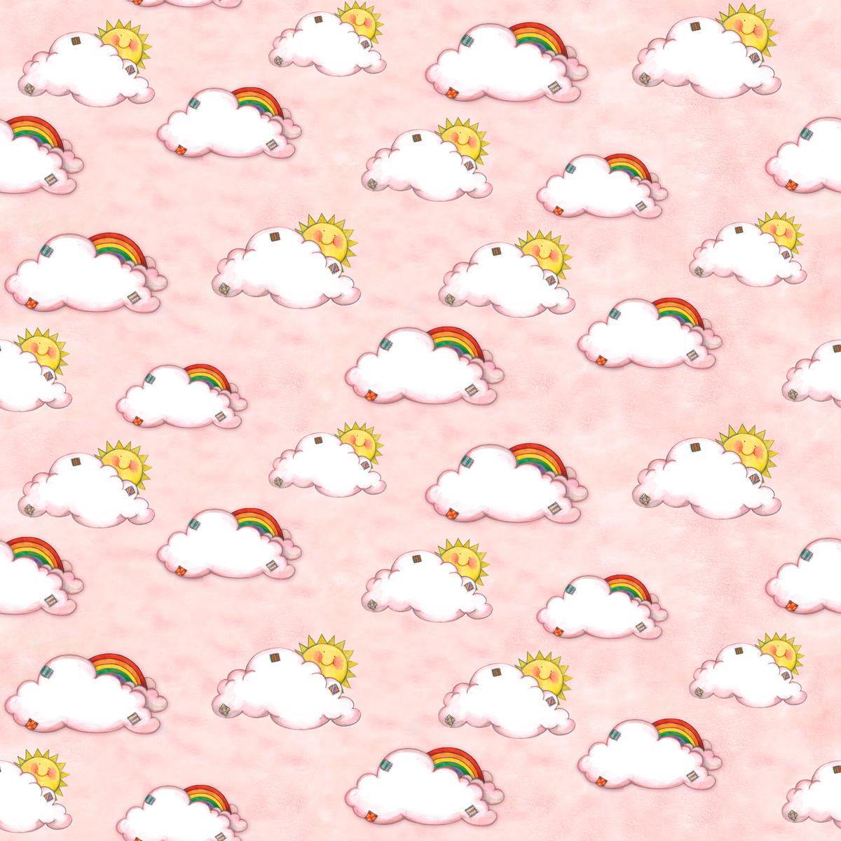 Susan Winget Cloud Toss on Pink Fabric