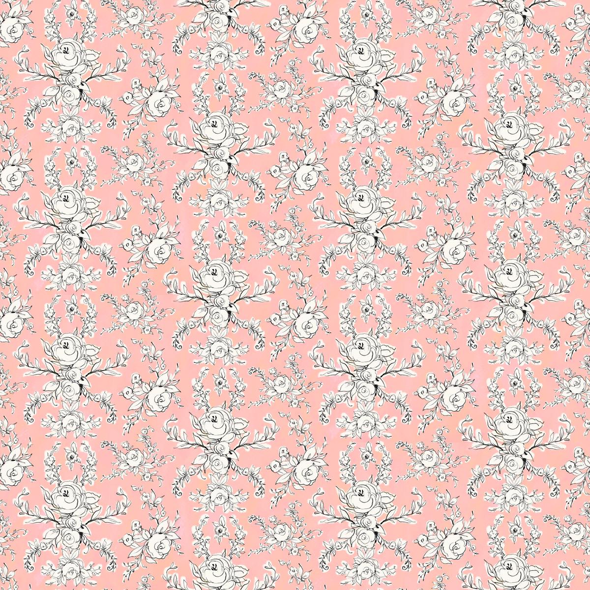 Susan Winget - Damask Elegance - Pink Floral Fabric