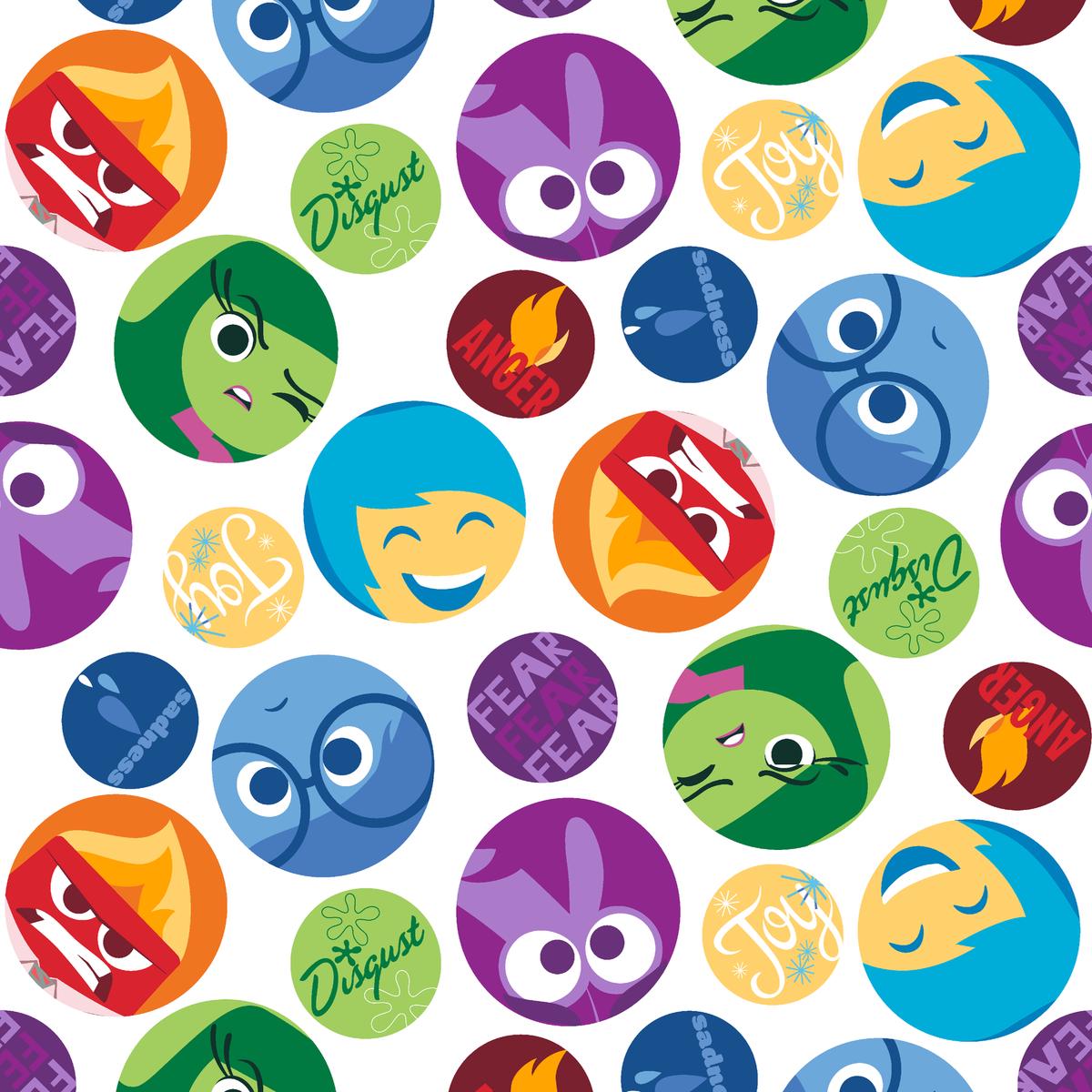 Disney and Pixar's Inside Out Emotion Scattered Dots Fabric