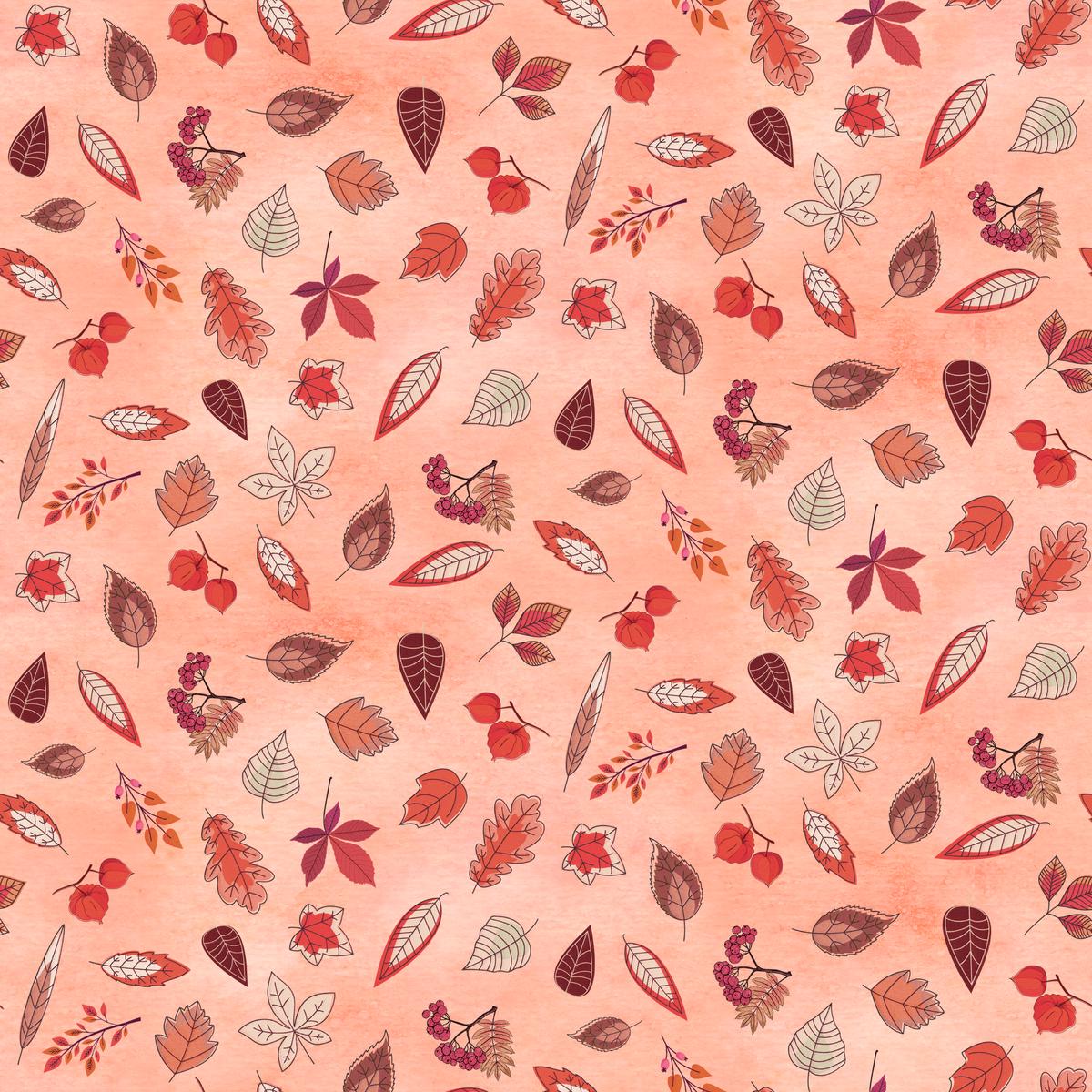 Kate Ward Thacker Autumn Leaves on Blush Fabric