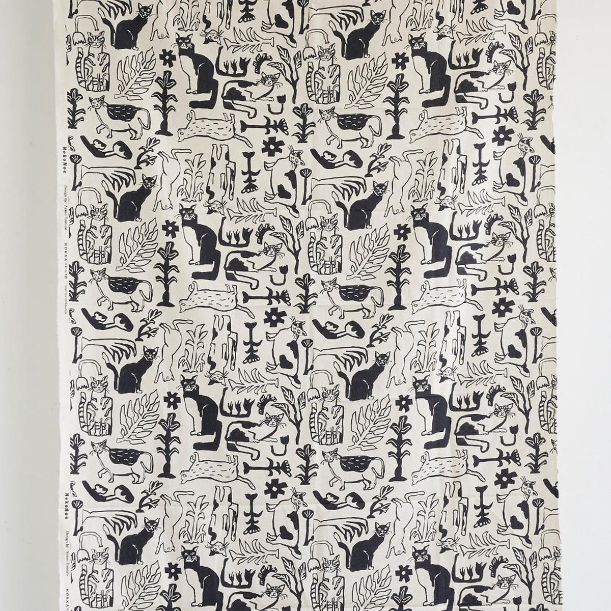 NekoNoe by Ayano Tamuro - Botanical Cats Cotton Linen Canvas EYX-1820-1