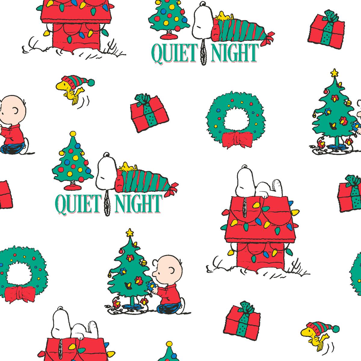 Peanuts Snoopy Deck the Doghouse Fabric