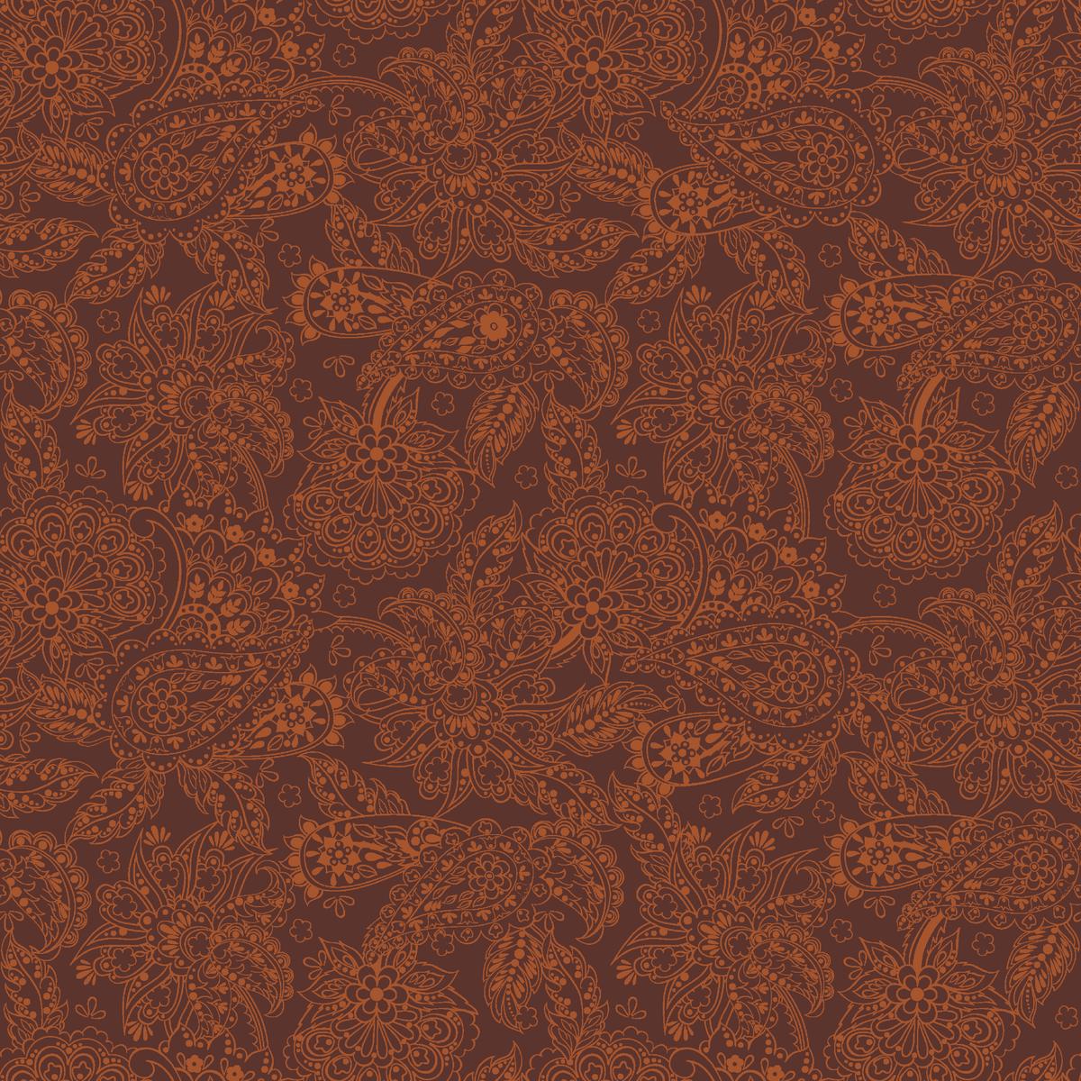 Regal Paisley on Brown Fabric