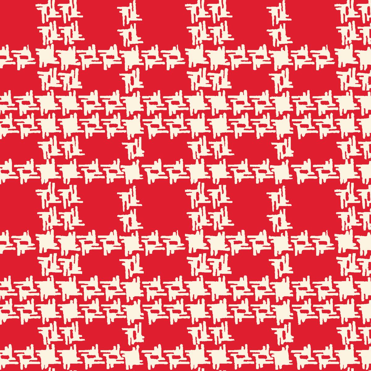 Urban Crosshatch - Red Fill Geometric Fabric