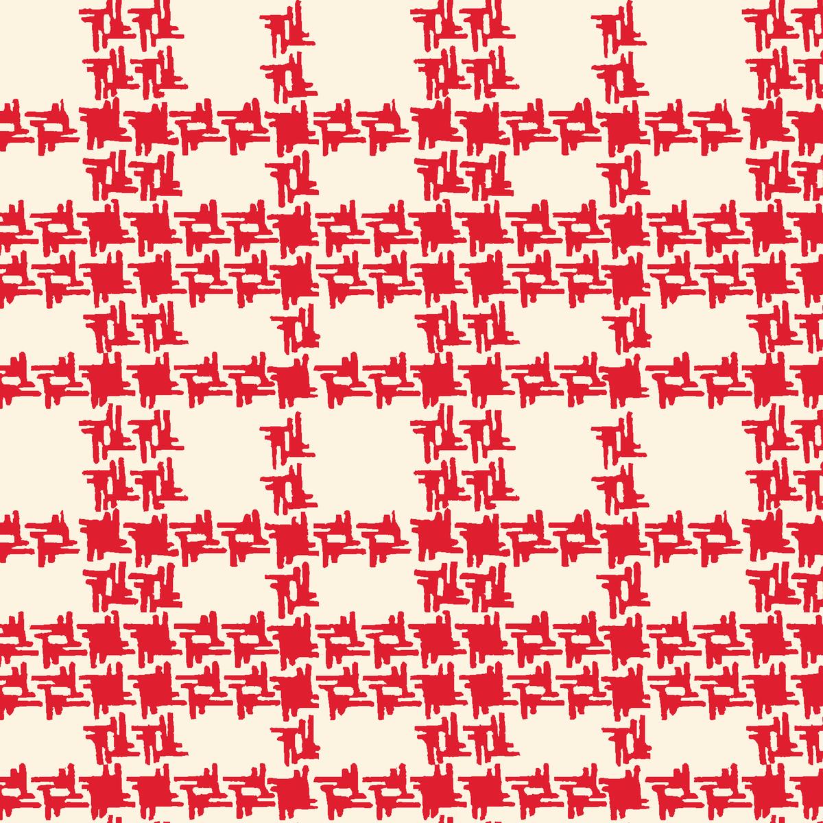 Urban Crosshatch - Red Geometric Fabric