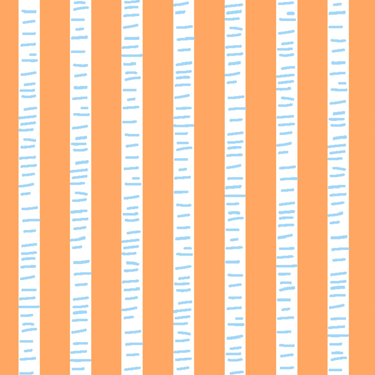 Birch Stripes on Burnt Orange Fabric