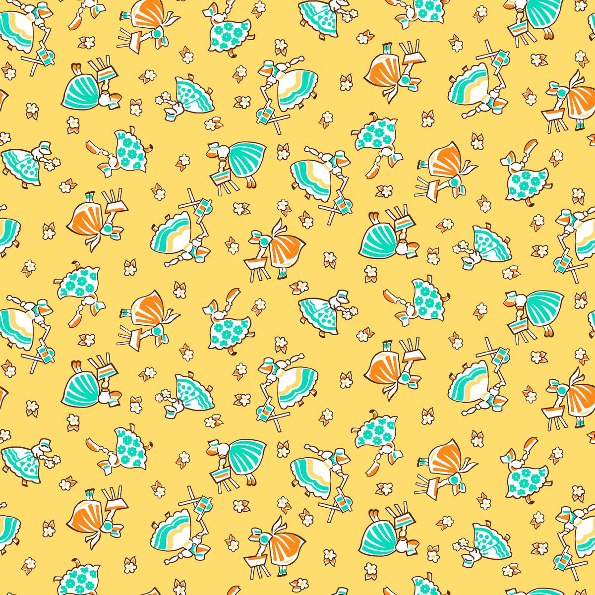 Cottage Charm - Golden Sunbonnet Fabric