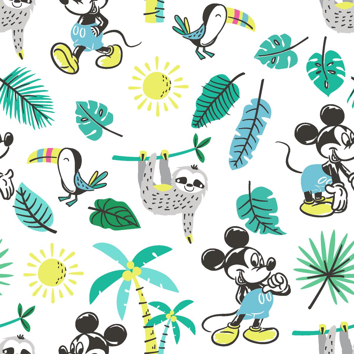 Disney Mickey Mouse Tropical Vibes Fabric
