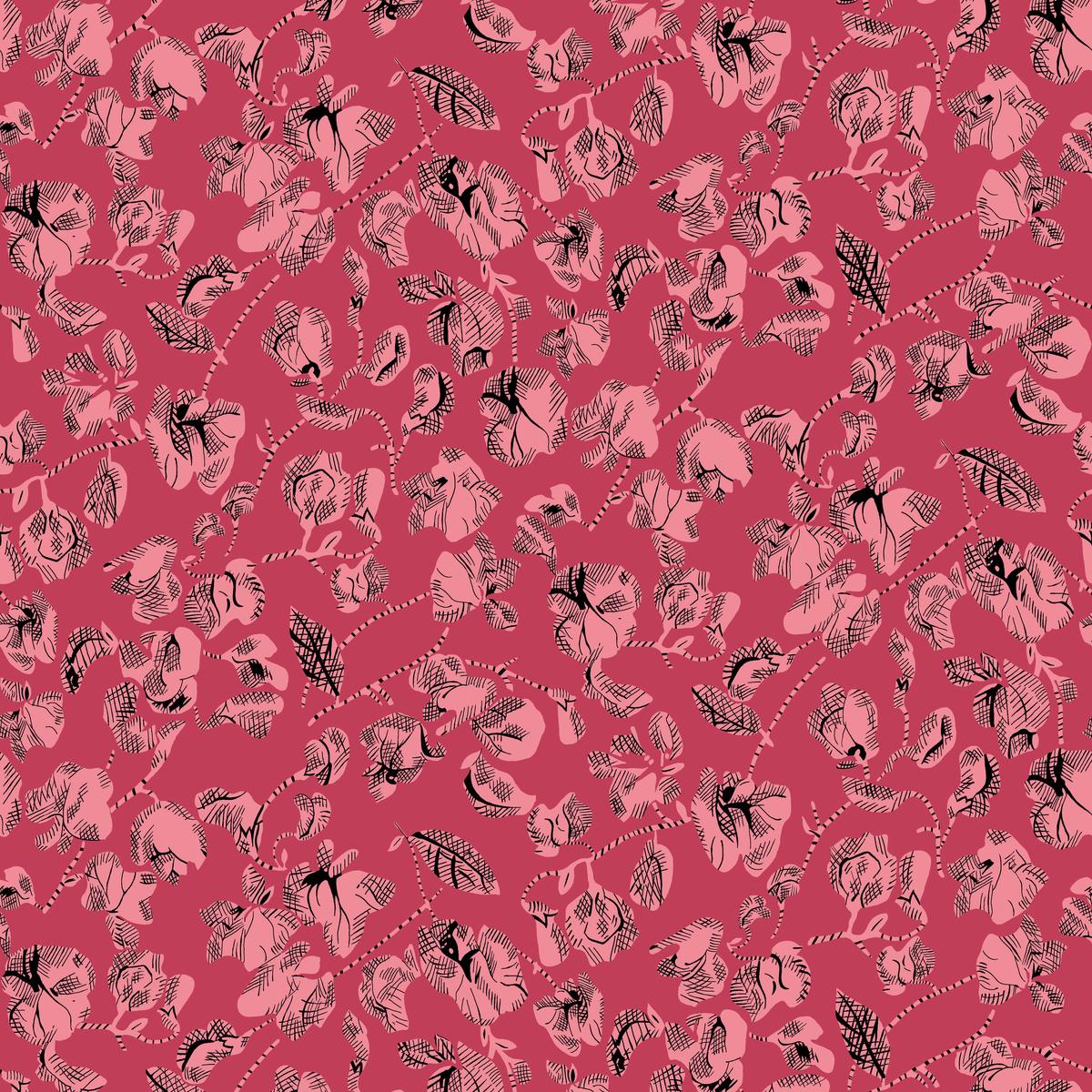 Calantha on Red Fabric