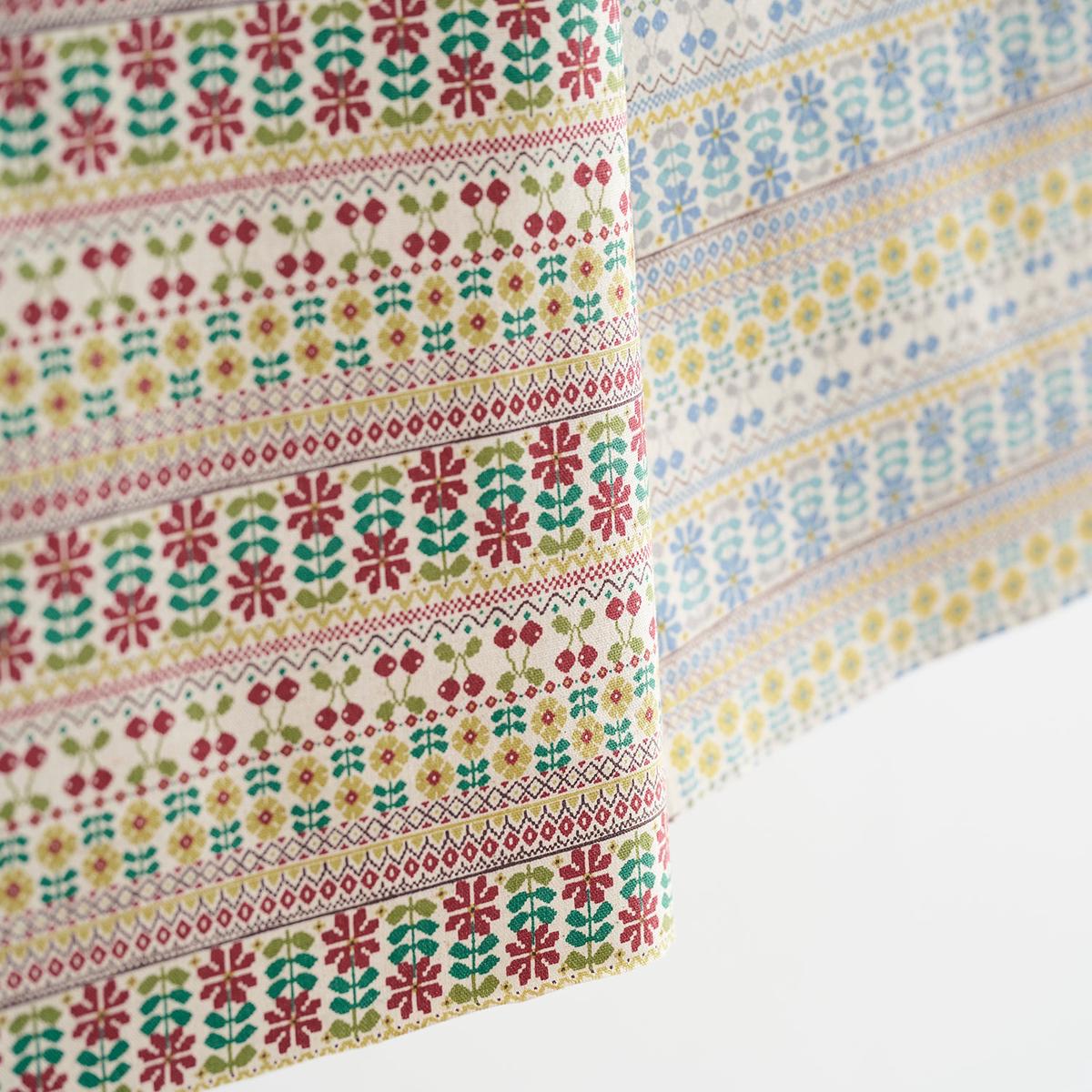 Cherry Border Cotton Linen Canvas YKA-36120-1