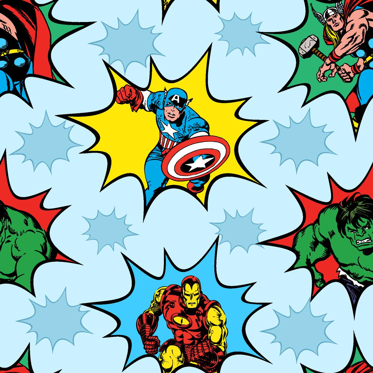 Marvel Avenger Hero Burst Fabric
