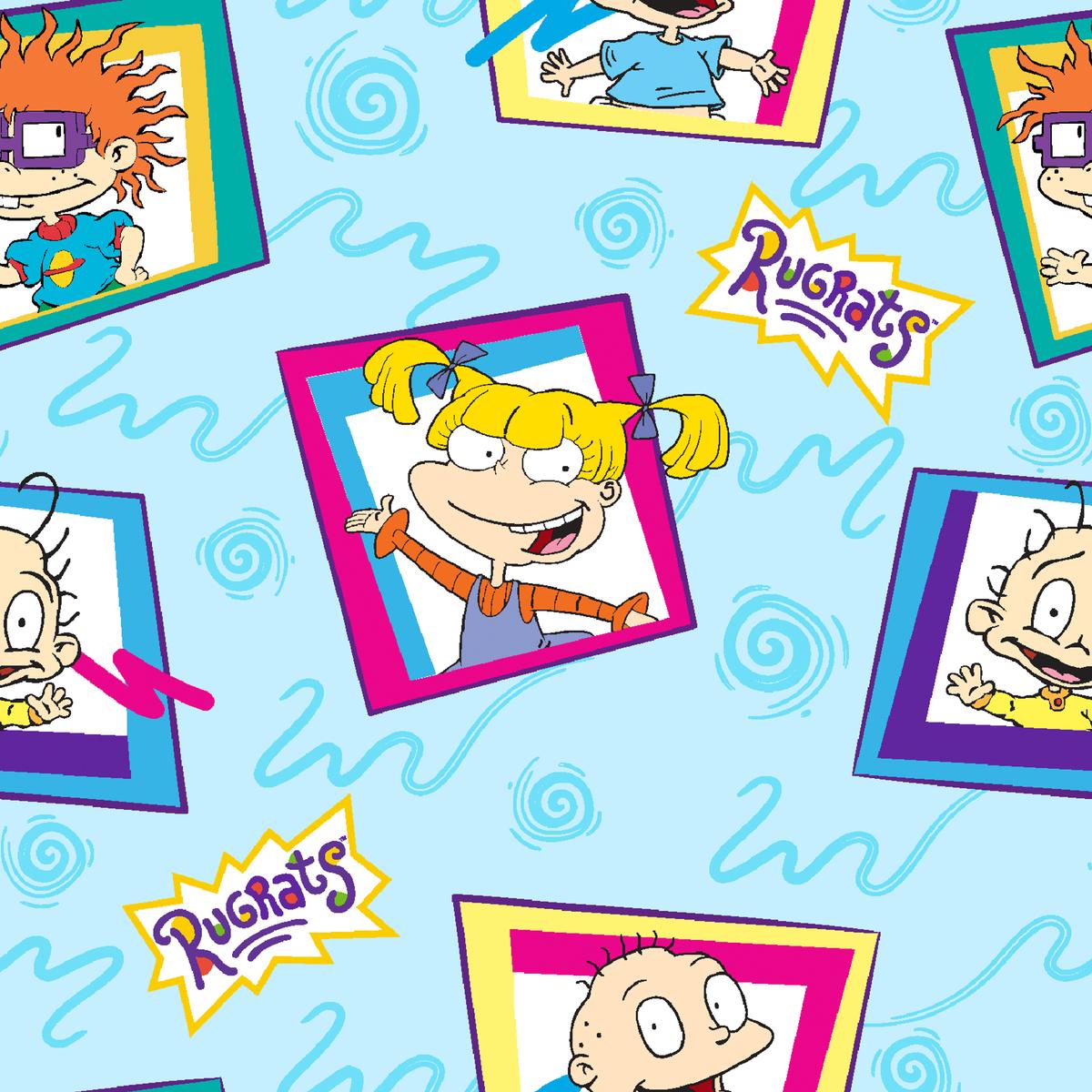Nickelodeon Rugrats - Retro Rewind - Aqua Character Fabric