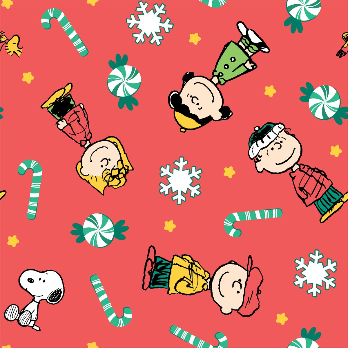 Peanuts Cheerful Holiday Fabric