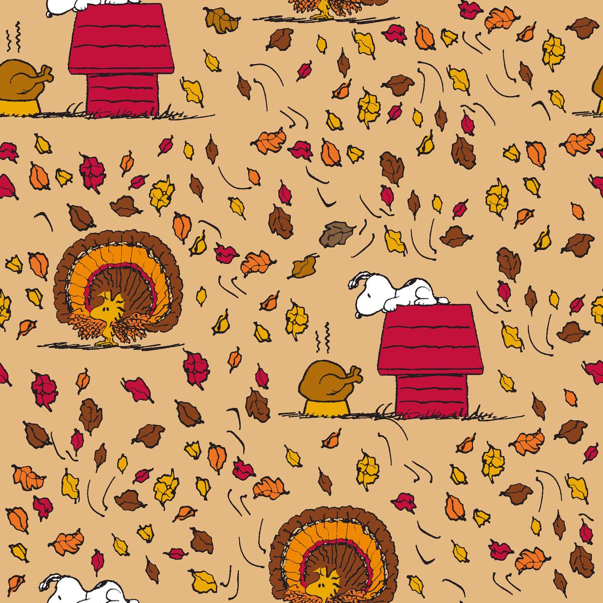 Peanuts Snoopy Fall Thanksgiving Day Fabric