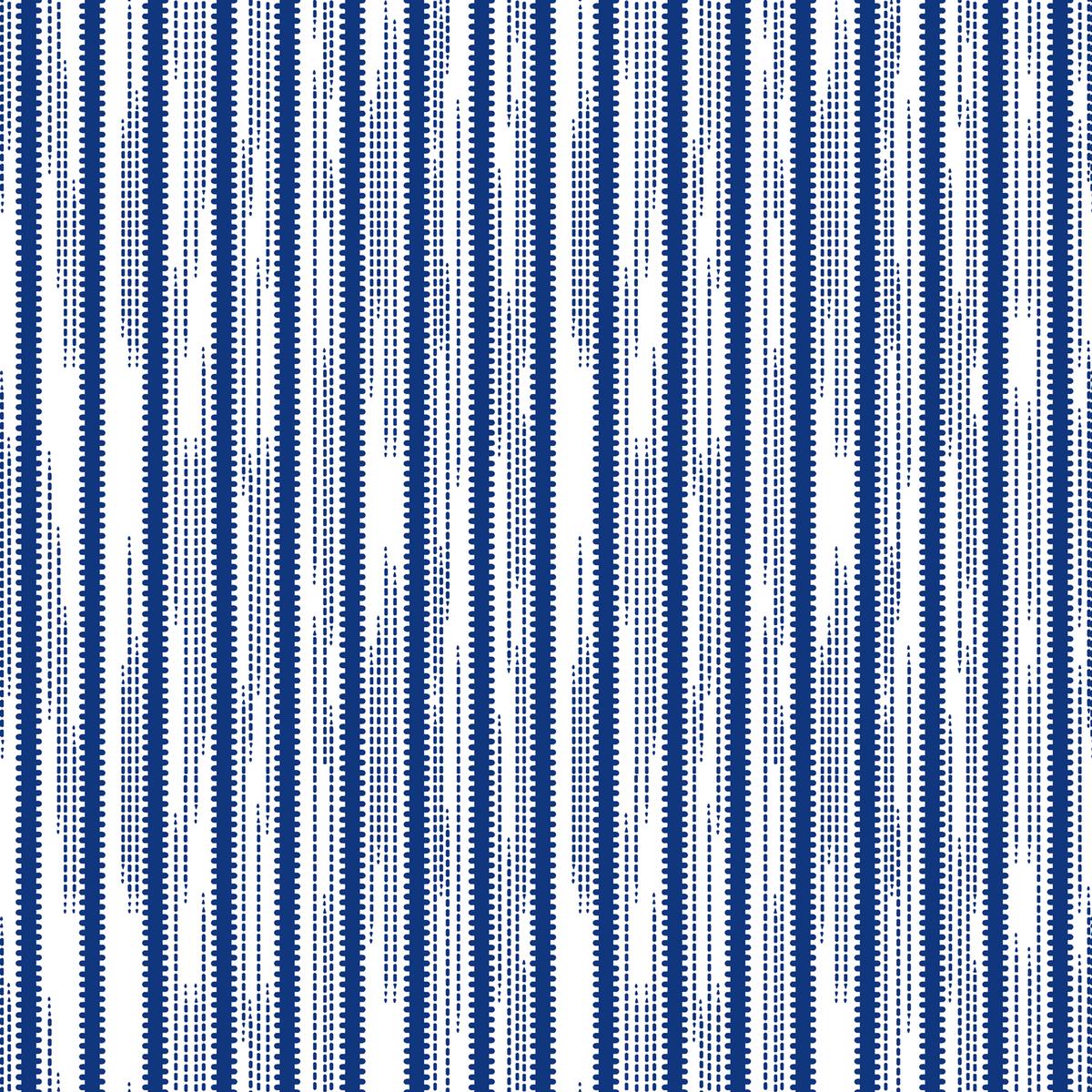 Pixel Waves - Navy Striped Fabric