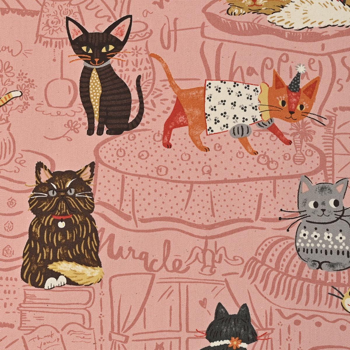 Powerful Animal Cats Oxford - Pink YGA-71000-1