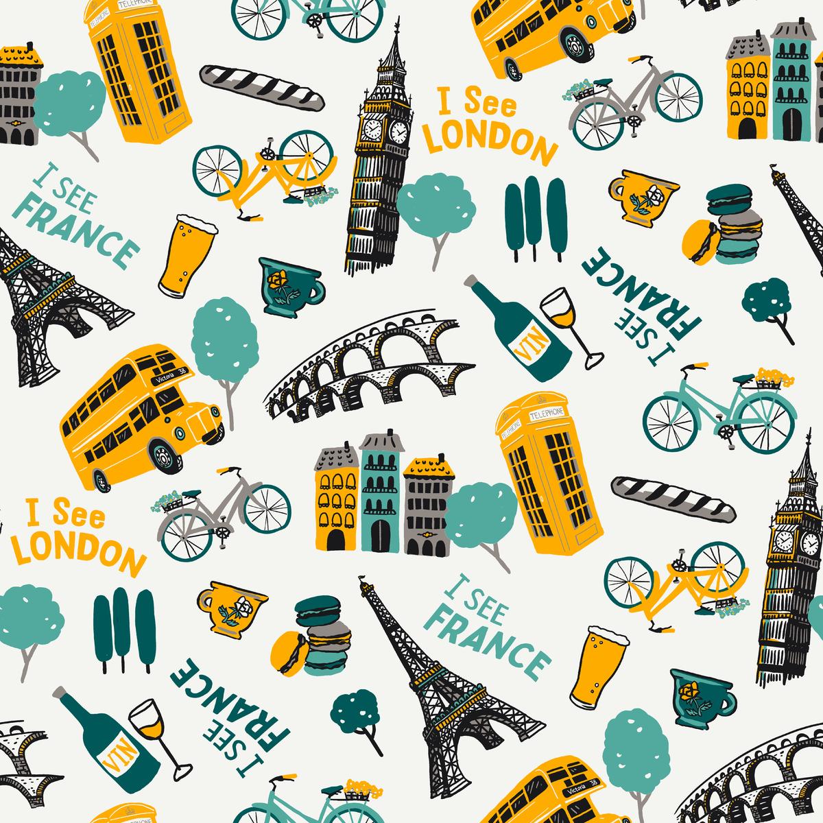 Whiskey Ginger I See London Yellow Fabric
