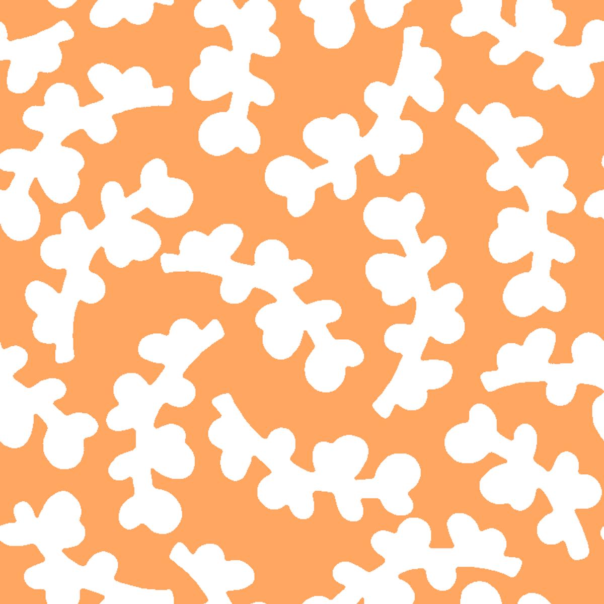 Curved Twigs on Orange & White Fabric