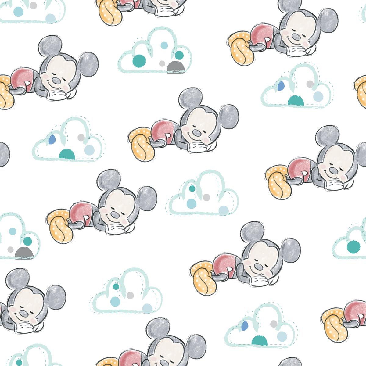 Disney Mickey Mouse Head in the Clouds Fabric