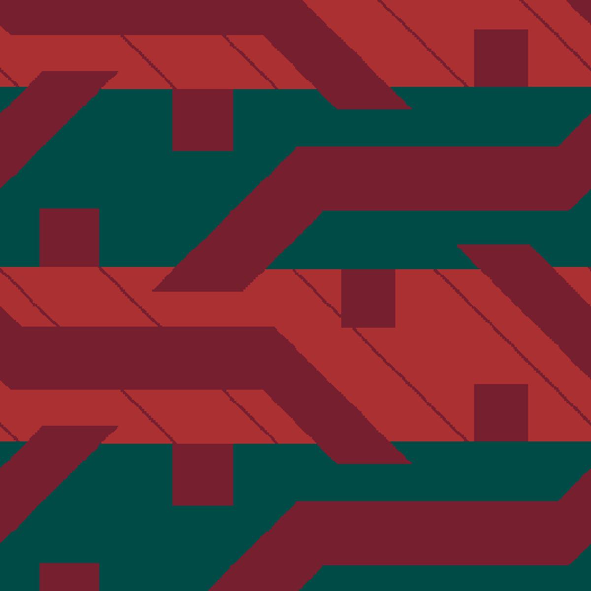 Geometric Weave on Chero Red Fabric