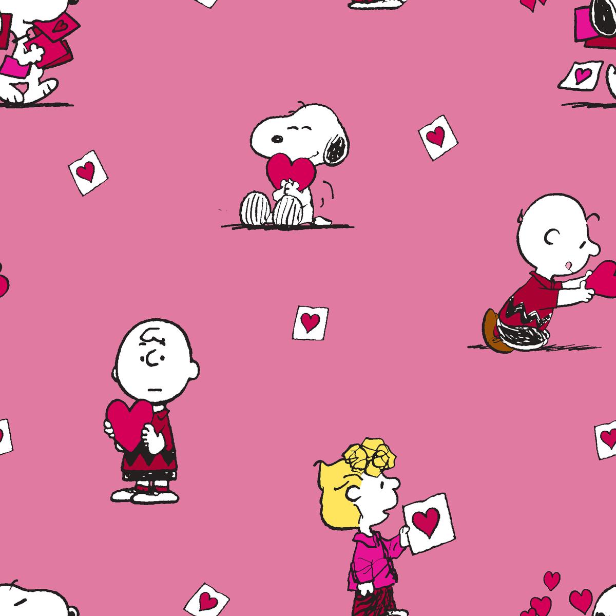 Peanuts Valentine Love Letters Fabric