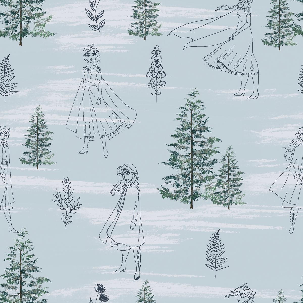 Disney Frozen Elsa & Anna Forest Sketch Fabric
