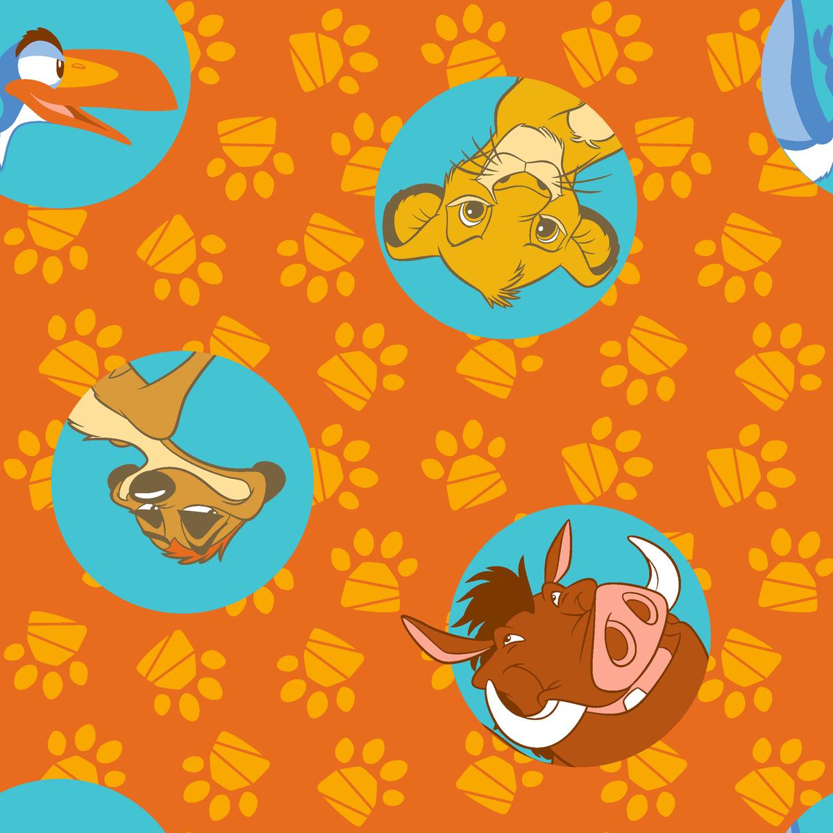 Disney The Lion King Orange Paw Character Fabric