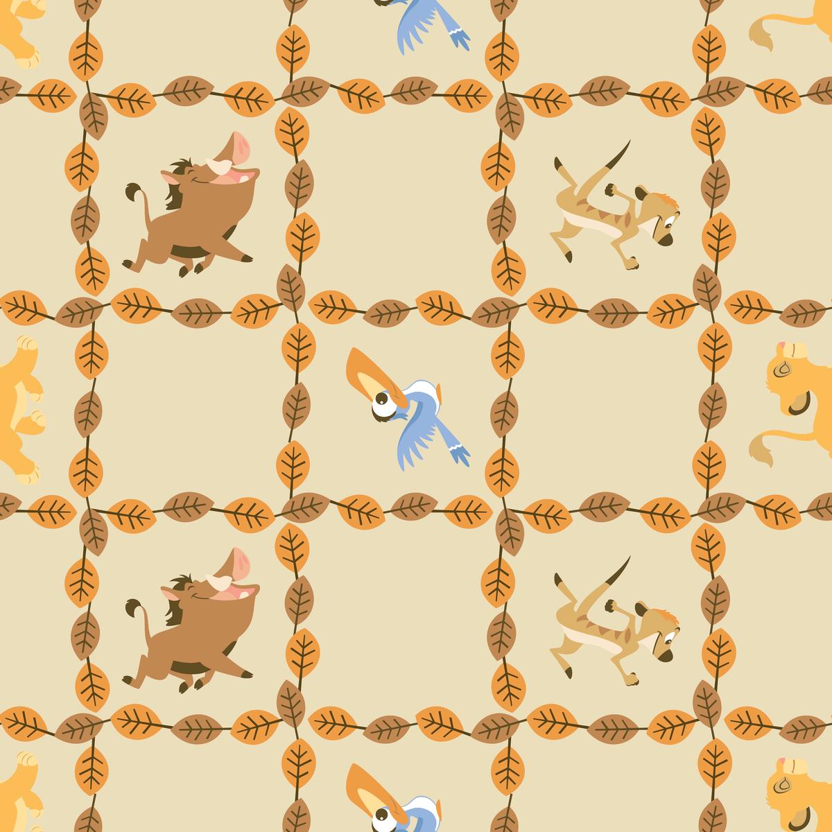 Disney The Lion King Playful Wild Grid Fabric