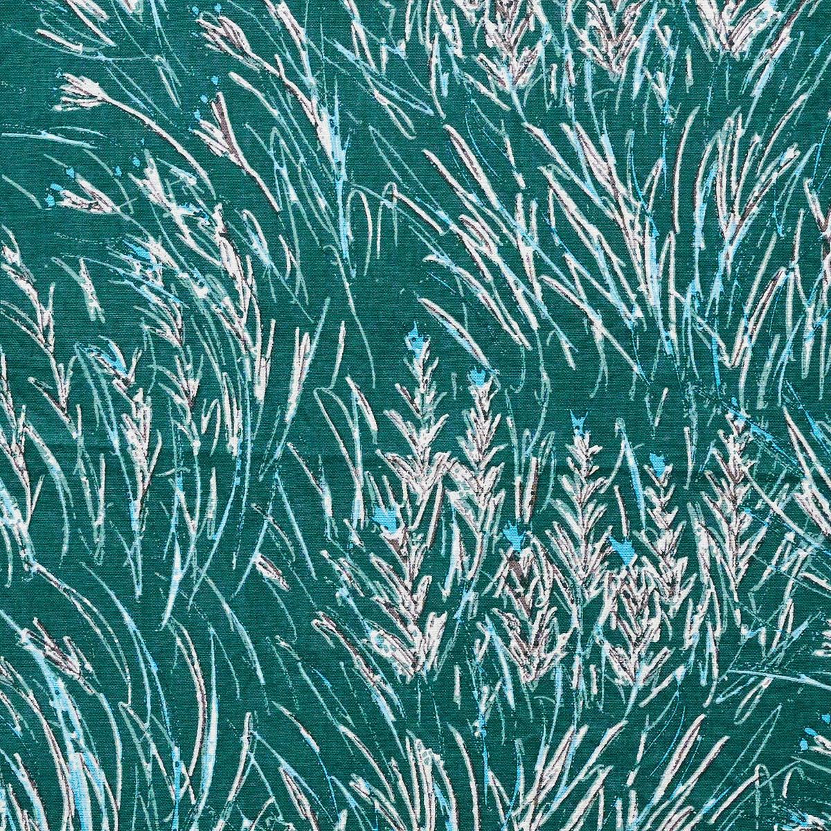 KESHIKI Harappa Cotton Linen Sheeting - Green EKX-4820-1