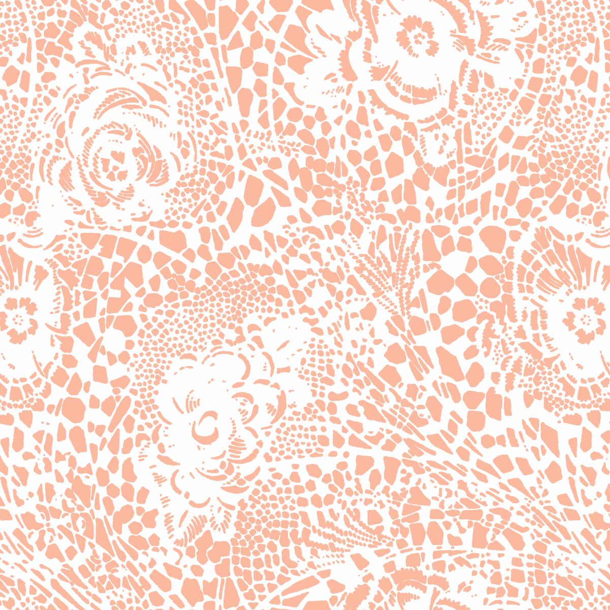 Lace Meadow on Peach Fabric