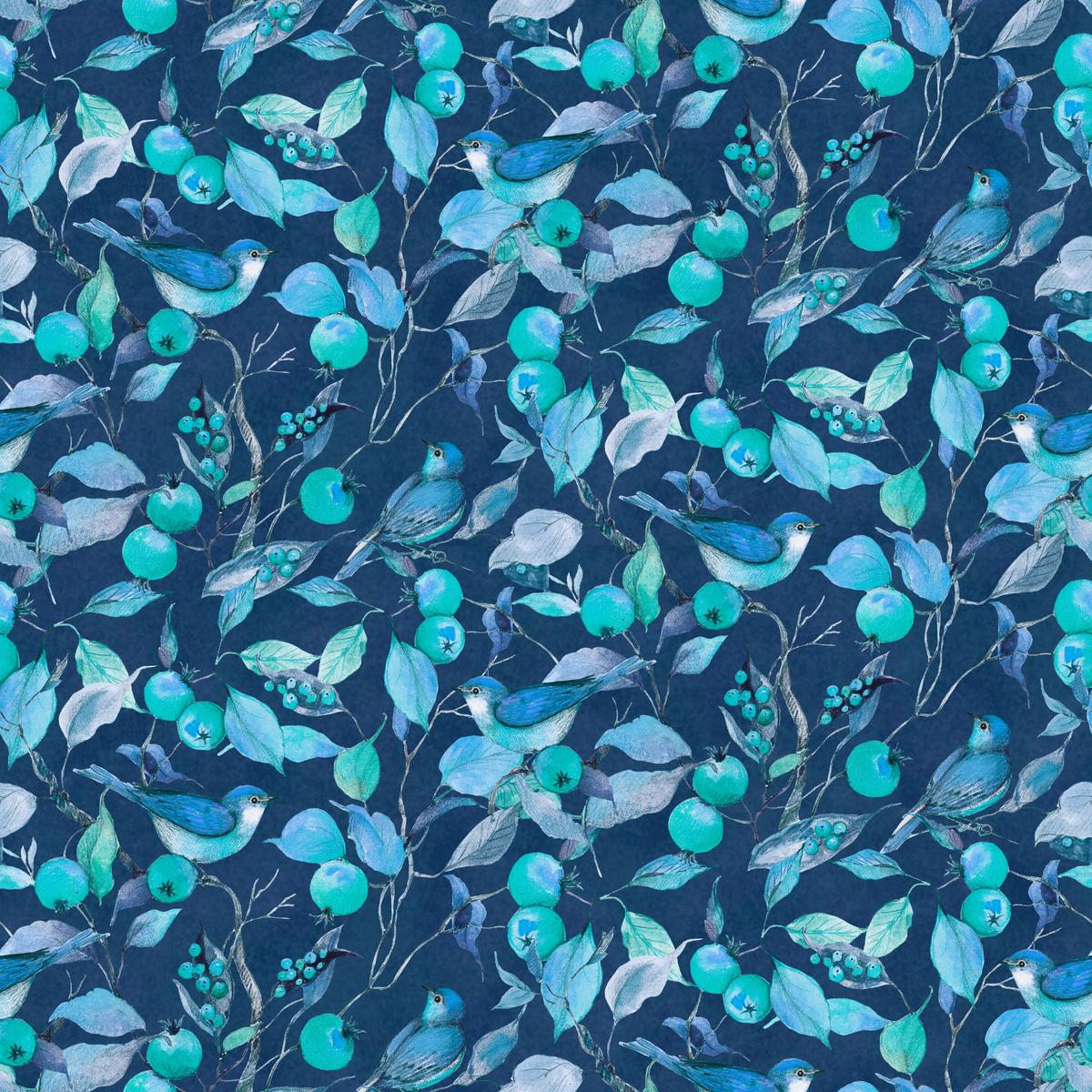Susan Winget Autumn Berries & Birds on Spa Fabric
