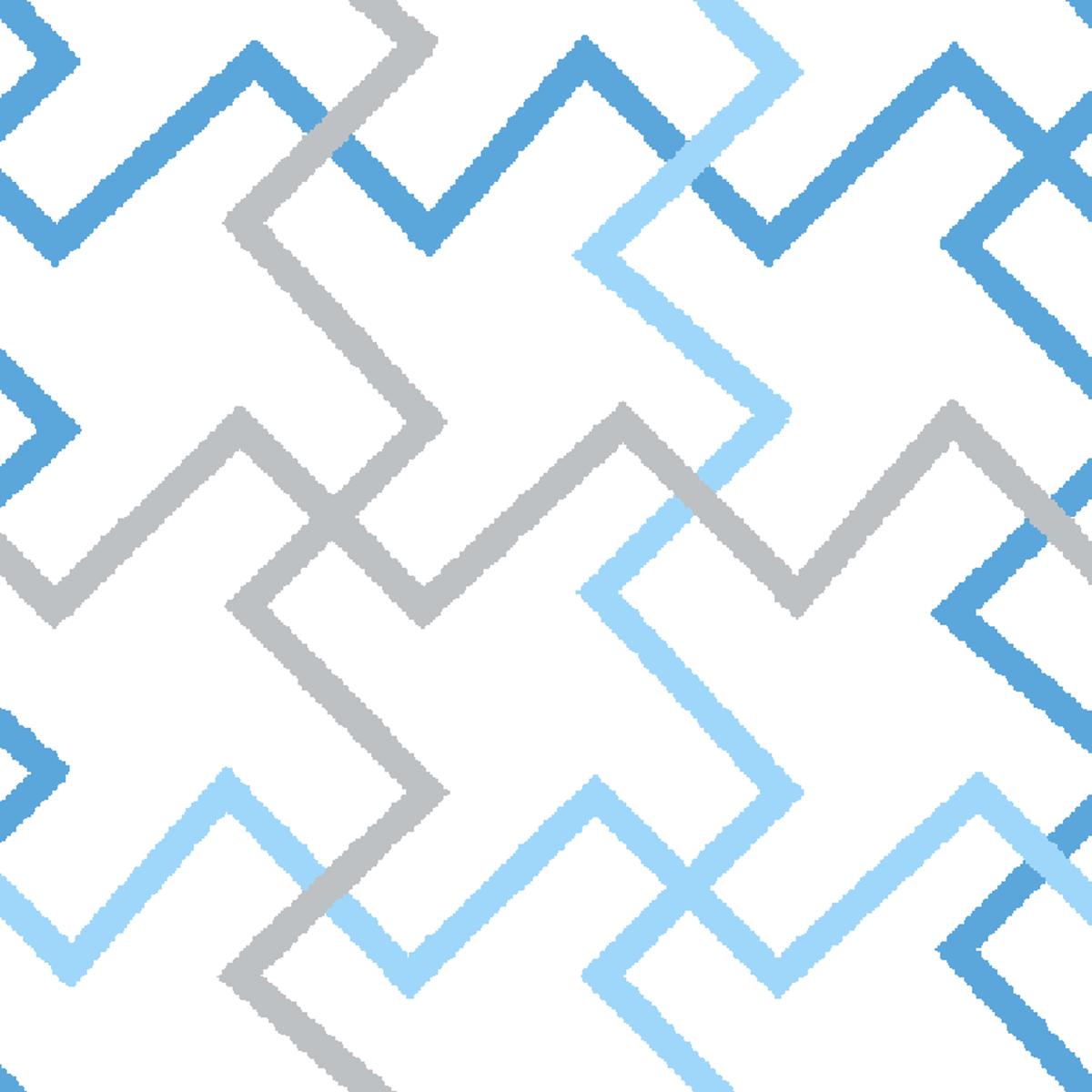 Zigzag Lattice on Blue & Gray Fabric