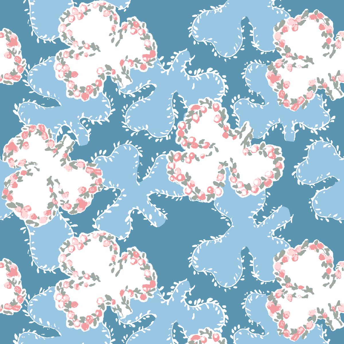 Reine on Blue Fabric