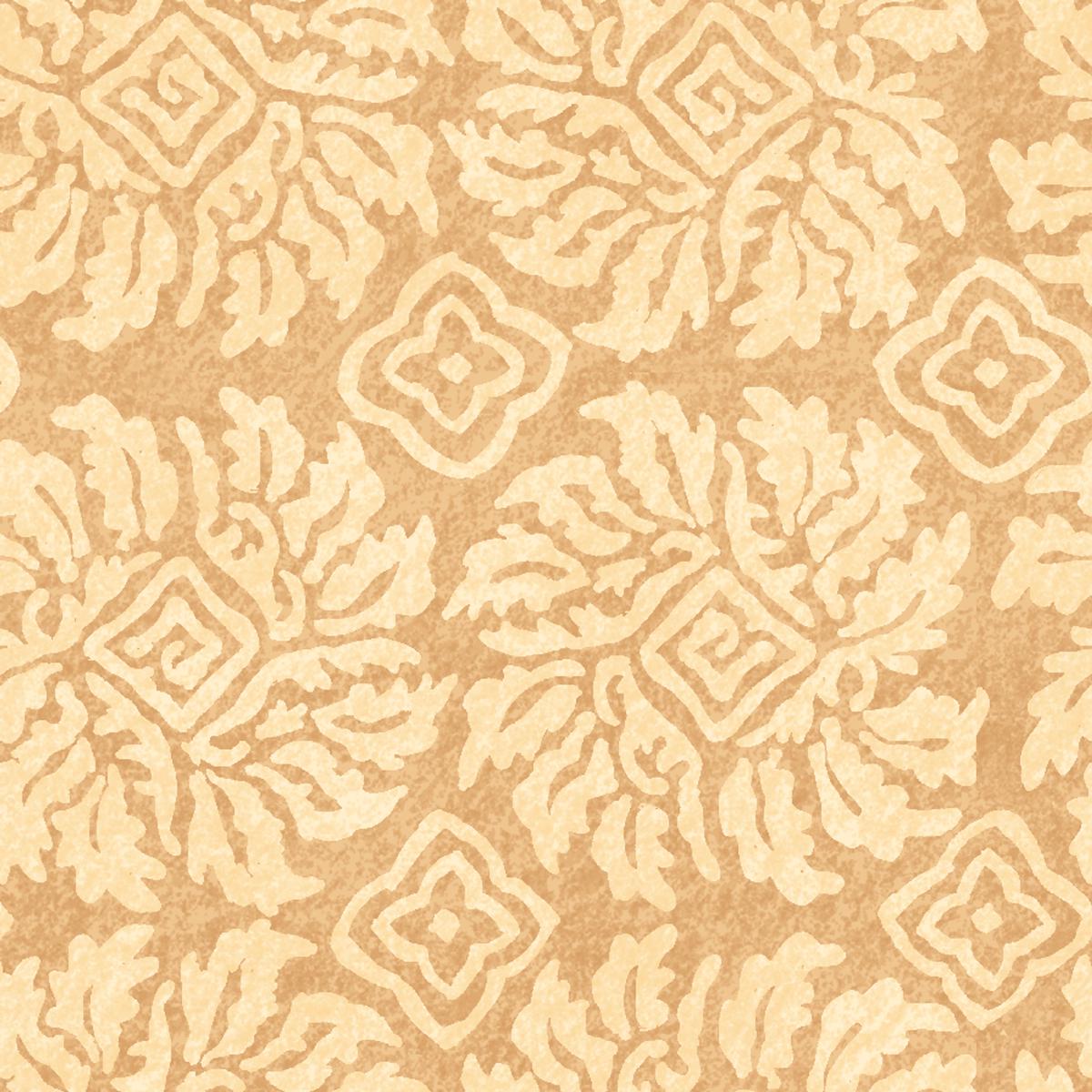Susan Winget Beige Batik Diamond Leaf Fabric